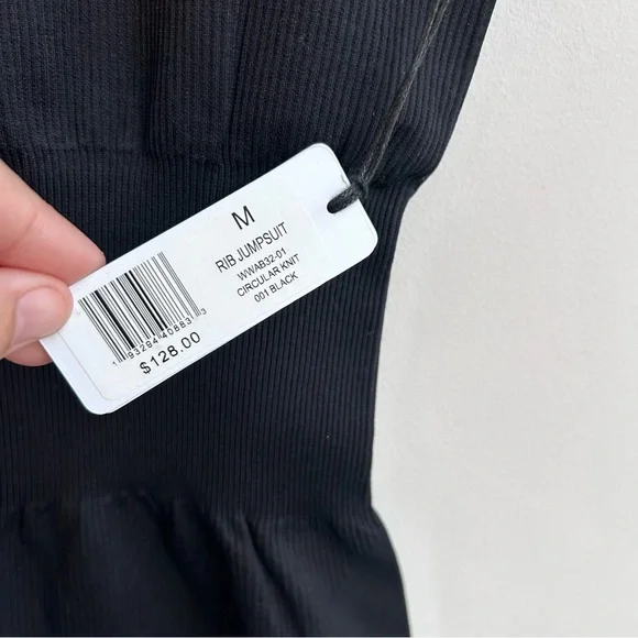 WeWoreWhat Black Ribbed Jumpsuit, NWT, Medium, Stretch - Picture 8 of 9